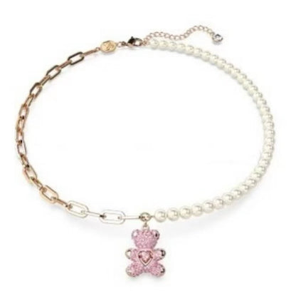 Beating Heart Teddy Bear Crystal Bracelet