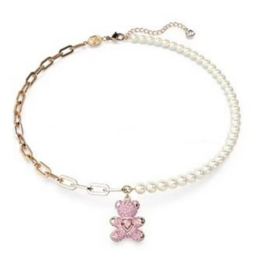 Beating Heart Teddy Bear Crystal Bracelet