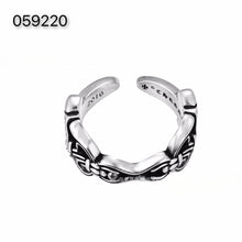 CH-S925 Silver Plated Vintage Open Hip Hop Ring LuckCoo