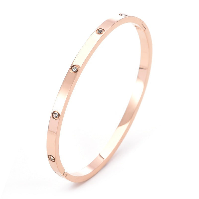 4mm diamond studded buckle bracelet