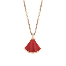 Luckcoo Fan Pendant Necklace - 18k Gold Plated Minimalist Everyday Jewelry