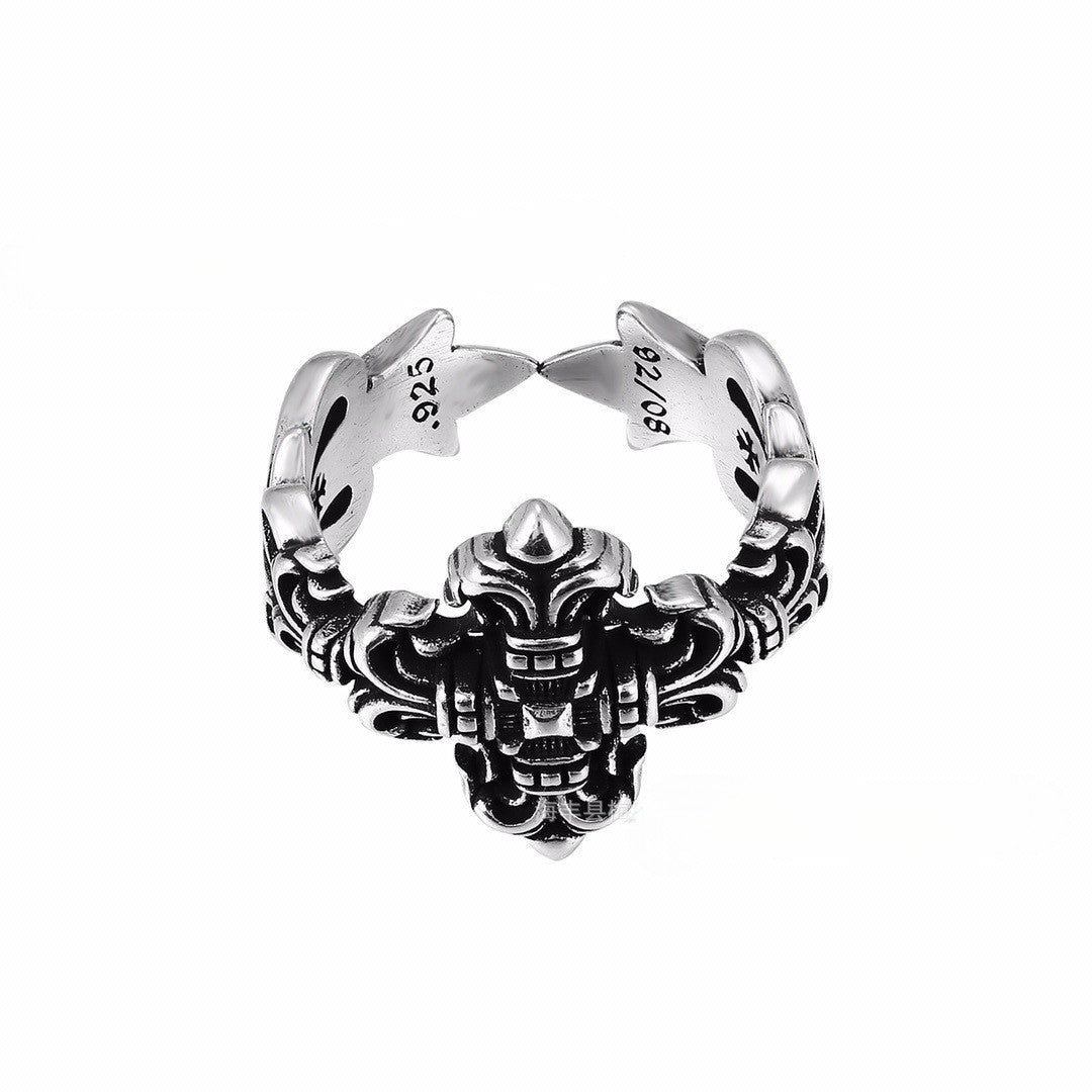 CH-S925 Silver Plated Vintage Open Hip Hop Ring（15）