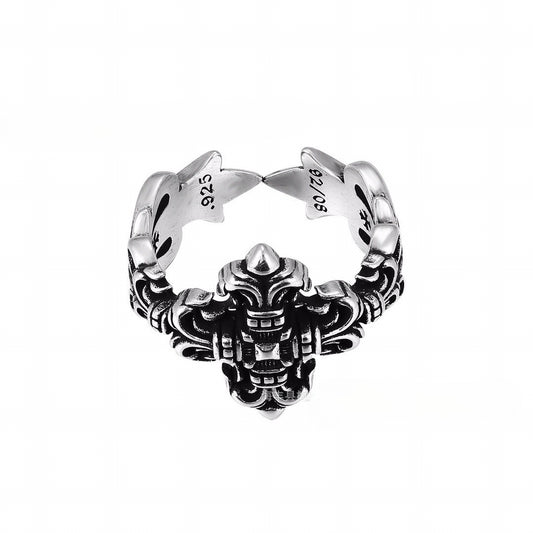 CH-S925 Silver Plated Vintage Open Hip Hop Ring（15）