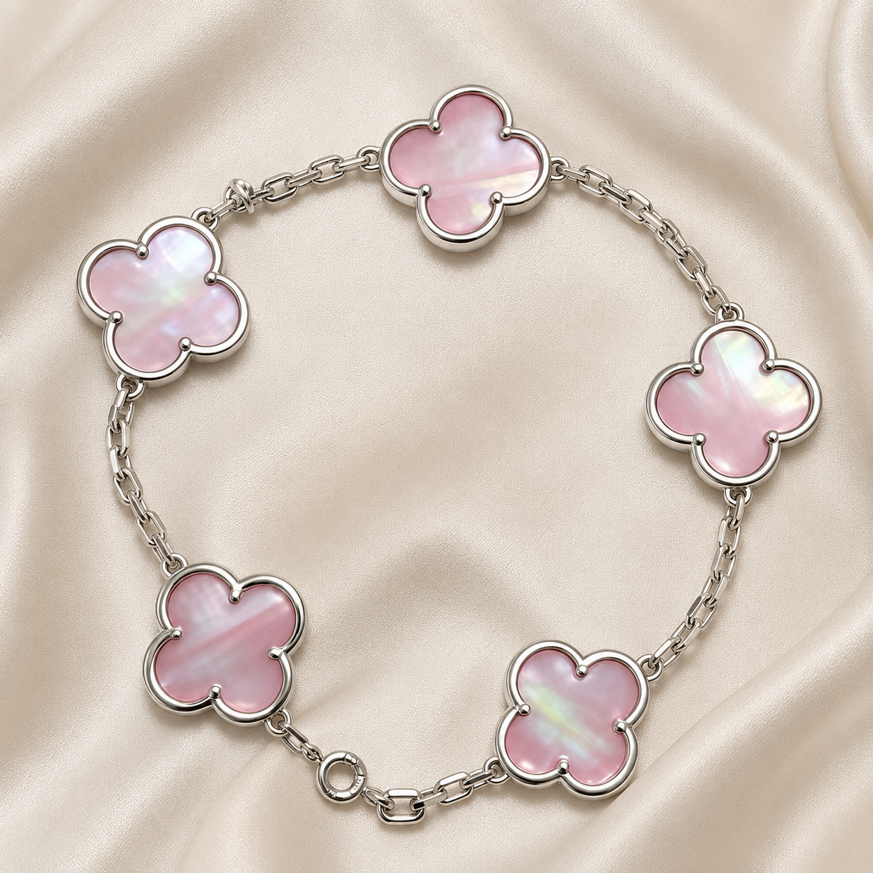 Eternal Clover Pro Bracelet | 18K Gold Plated Luck & Elegance (Silver Chain) LuckCoo