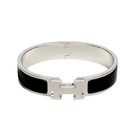 Signature H-Clasp Bangle – Minimalist & Secure Lock Bracelet, Everyday Luxury