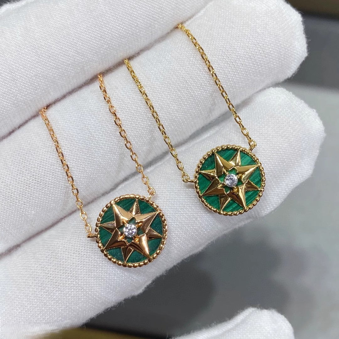 Eight-Point Star Compass Pendant Necklace LuckCoo