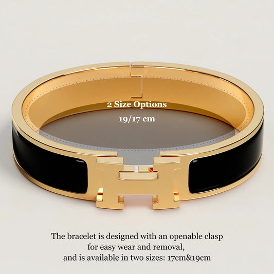 Signature H-Clasp Bangle – Minimalist & Secure Lock Bracelet, Everyday Luxury