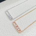Three-Stone CZ Sliding Bar Necklace
