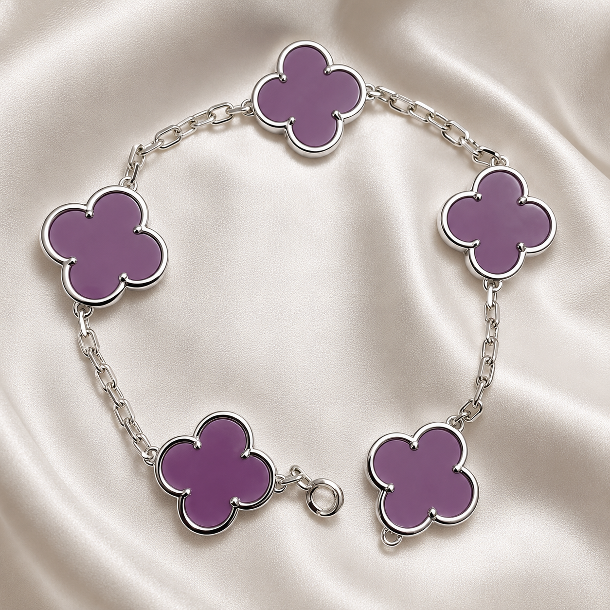 Eternal Clover Pro Bracelet | 18K Gold Plated Luck & Elegance (Silver Chain) LuckCoo