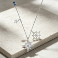 Crystal Star Charm Necklace in Silver Tone