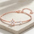 Crystal Star Bangle Bracelet in Rose Gold Tone