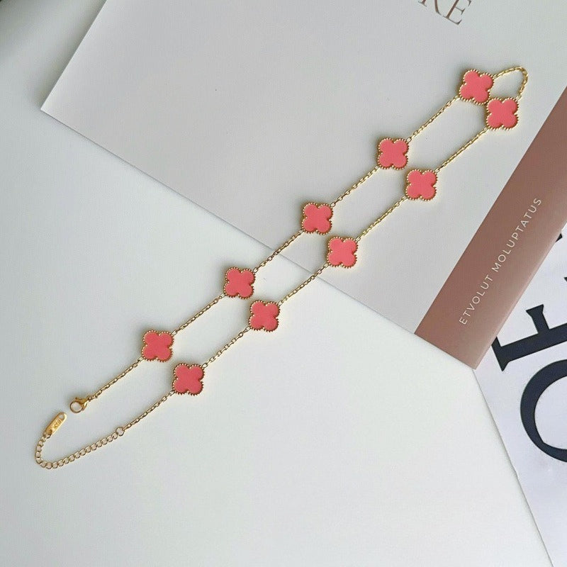 Ten-flower four-leaf clover necklace – Elegant Gift for Her, Waterproof & Tarnish Free