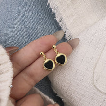 Black Onyx Love Earrings