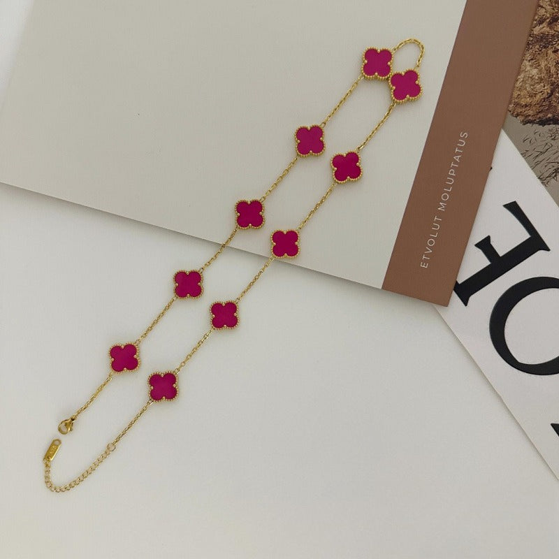 Ten-flower four-leaf clover necklace – Elegant Gift for Her, Waterproof & Tarnish Free