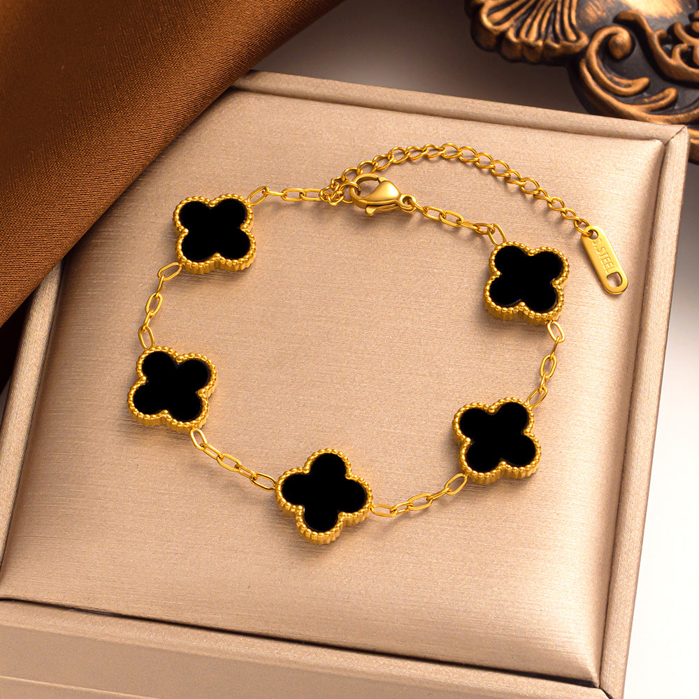 Clover Leaf Bracelet – 18K Gold Plated, Everyday Jewelry