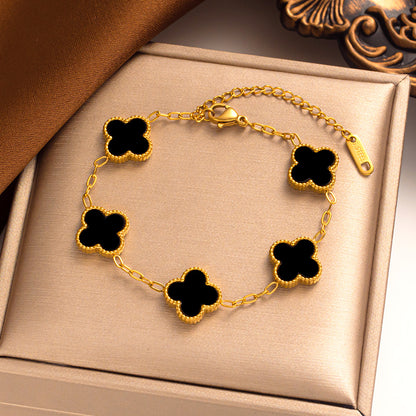 Clover Leaf Bracelet – 18K Gold Plated, Everyday Jewelry