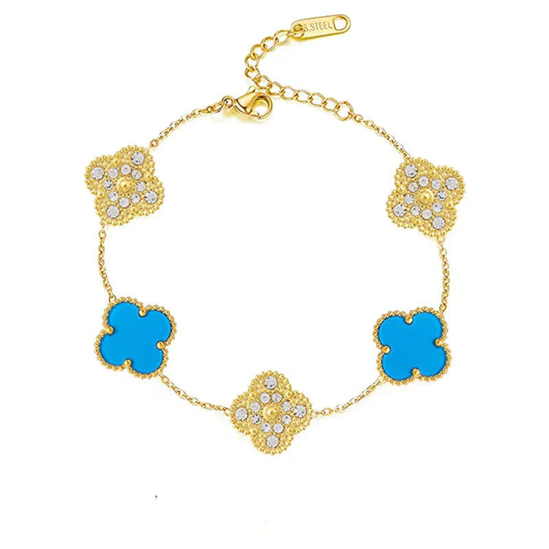Luckcoo Diamond-Inspired Clover Bracelet – Elegant Everyday Luxury