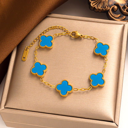 Clover Leaf Bracelet – 18K Gold Plated, Everyday Jewelry