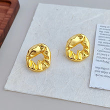 Irregular Pleated Oval Earrings