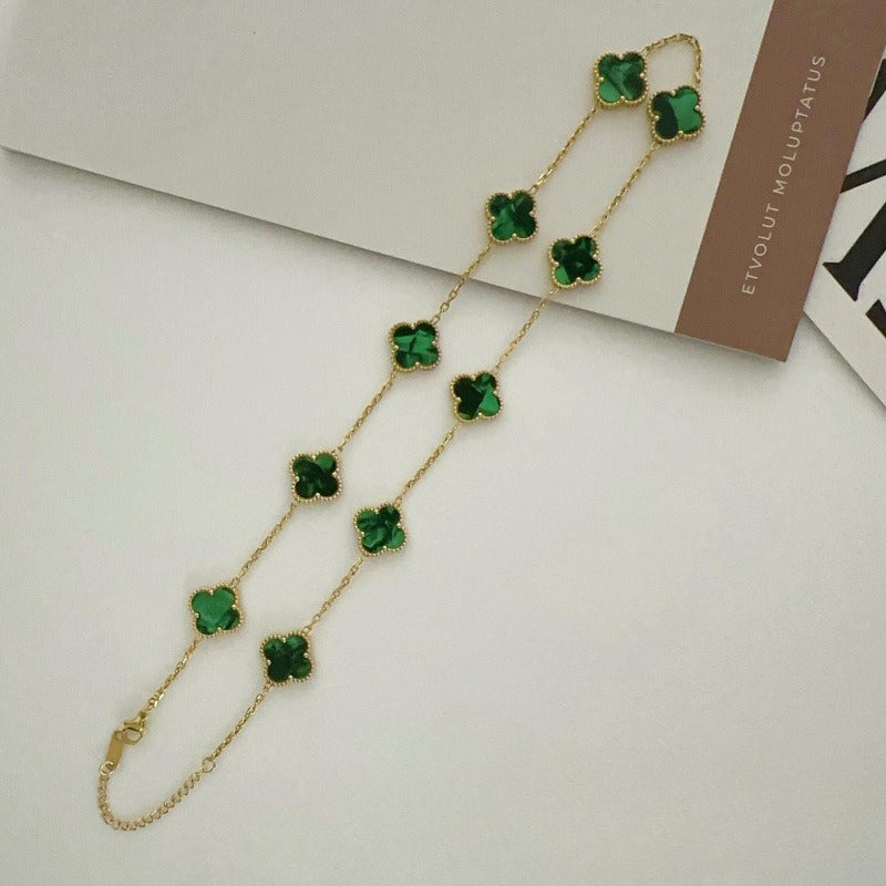 Ten-flower four-leaf clover necklace – Elegant Gift for Her, Waterproof & Tarnish Free