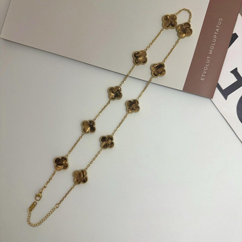 Ten-flower four-leaf clover necklace – Elegant Gift for Her, Waterproof & Tarnish Free
