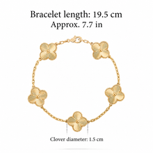 Five-clover bracelet size guide – 19.5 cm length, 1.5 cm motif