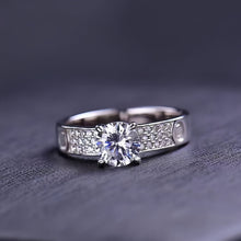 Silver-tone raised solitaire ring close-up front view - photo 29