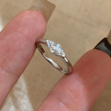Silver-tone marquise cubic zirconia pinky ring close-up