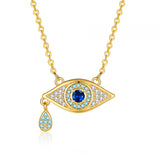 Blue Crystal Evil Eye Necklace & Bracelet