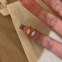 Gold-tone and silver-tone marquise cubic zirconia pinky rings