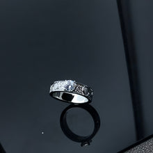 Silver-tone raised solitaire circle-motif pave ring - photo 09