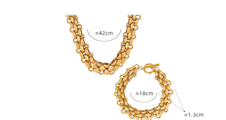 Chunky toggle chain necklace and bracelet size guide