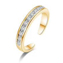 Gold adjustable cubic zirconia toe ring