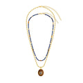 Vintage Lapis Lazuli Beaded & Sun Pendant Necklaces - Single or Set