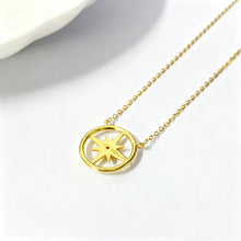 925 Sterling Silver Eight-Point Star Pendant Necklace with Zircon Accent LuckCoo