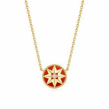 Gold / Red compass necklace | LuckCoo | approved20261005-v2