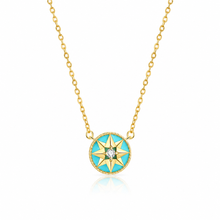 Gold / Turquoise compass necklace | LuckCoo | approved20261005-v2