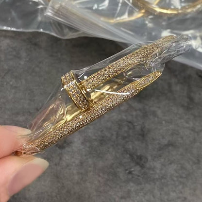 Unisex Nail Screw Bracelet – Tarnish-Free Stainless Steel Bangle, Stackable Edgy Jewelry