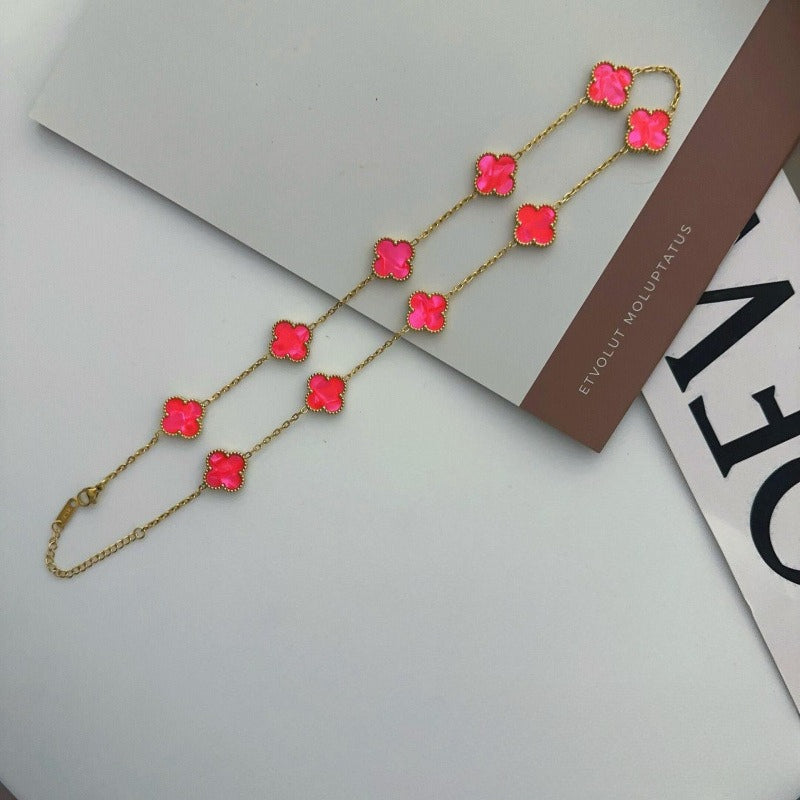 Ten-flower four-leaf clover necklace – Elegant Gift for Her, Waterproof & Tarnish Free