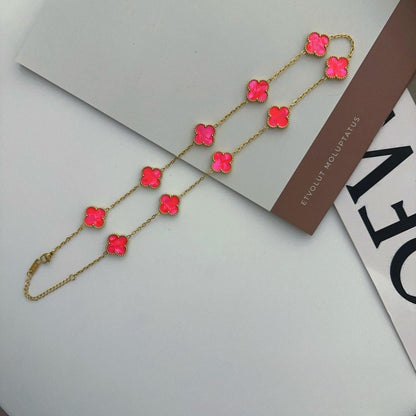 Ten-flower four-leaf clover necklace – Elegant Gift for Her, Waterproof & Tarnish Free