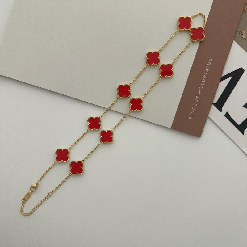 Ten-flower four-leaf clover necklace – Elegant Gift for Her, Waterproof & Tarnish Free