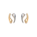 Gold and Silver Two-tone Glossy Drop Earrings