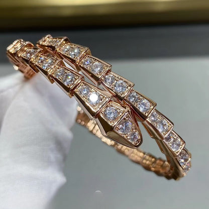 Serpent Aura Bangle – Minimalist Snake Wrap Bracelet, 18K Gold Plated Edition