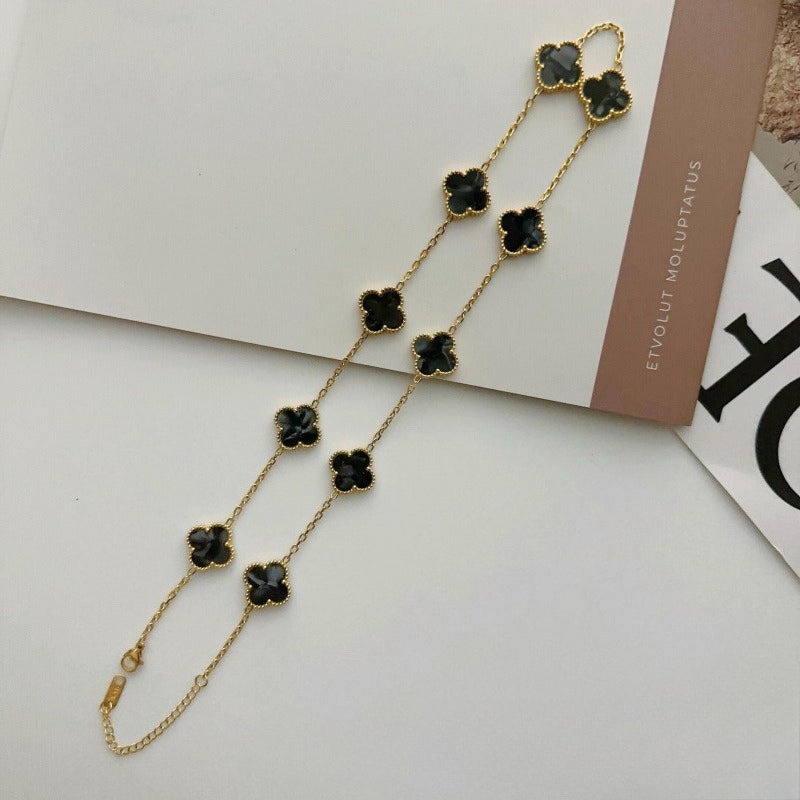 Ten-flower four-leaf clover necklace – Elegant Gift for Her, Waterproof & Tarnish Free