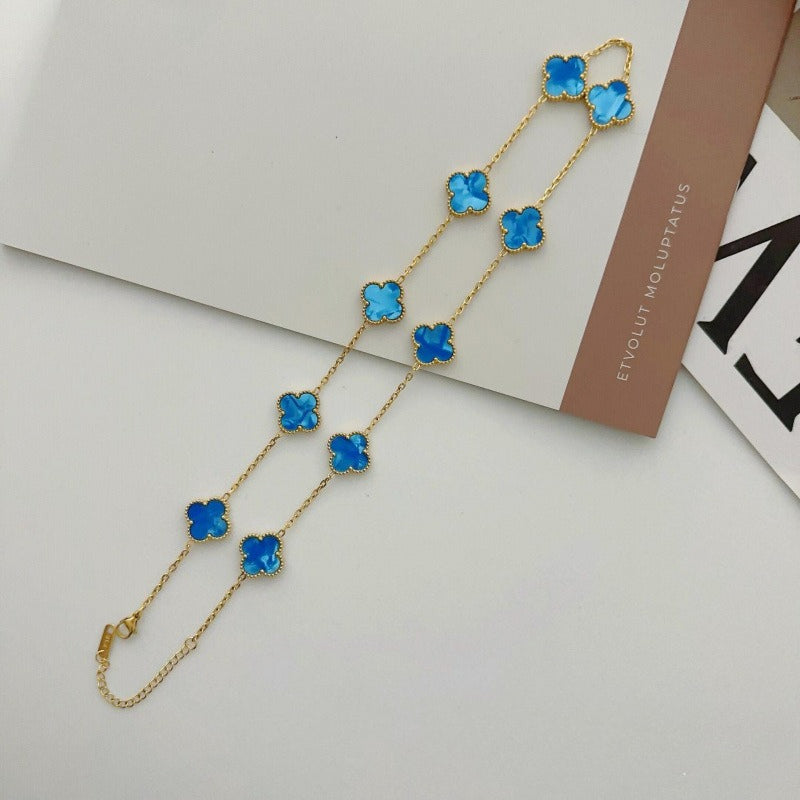 Ten-flower four-leaf clover necklace – Elegant Gift for Her, Waterproof & Tarnish Free