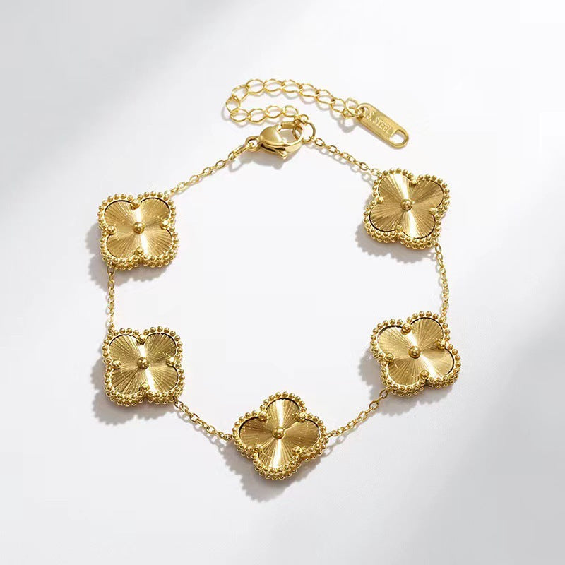 Clover Leaf Bracelet – 18K Gold Plated, Everyday Jewelry