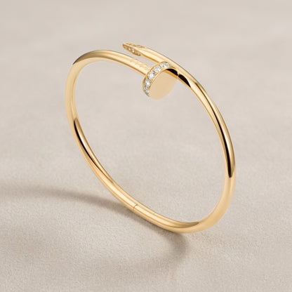 Unisex Nail Screw Bracelet – Tarnish-Free Stainless Steel Bangle, Stackable Edgy Jewelry