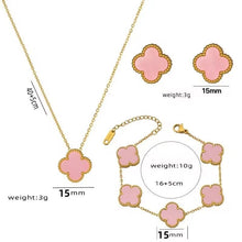 Luckcoo Lucky Clover Set – 18K Gold Plated Jewelry,Elegant Gift for Her,Waterproof & Tarnish Free