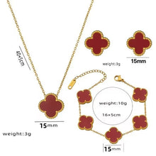 Luckcoo Lucky Clover Set – 18K Gold Plated Jewelry,Elegant Gift for Her,Waterproof & Tarnish Free