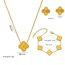 Luckcoo Lucky Clover Set – 18K Gold Plated Jewelry,Elegant Gift for Her,Waterproof & Tarnish Free